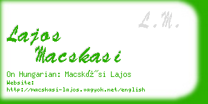 lajos macskasi business card